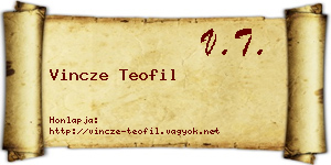 Vincze Teofil névjegykártya