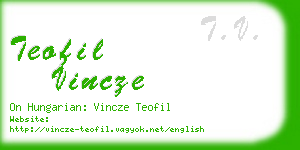 teofil vincze business card